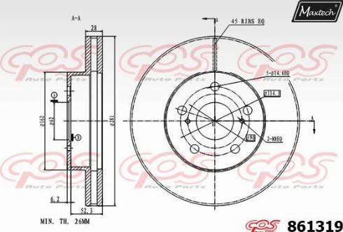 Maxtech 861319.0000 - Тормозной диск autodnr.net