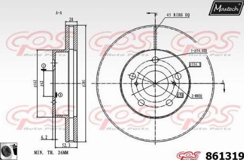 Maxtech 861319.0060 - Тормозной диск autodnr.net