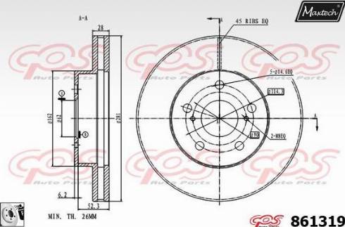 Maxtech 861319.0080 - Тормозной диск autodnr.net