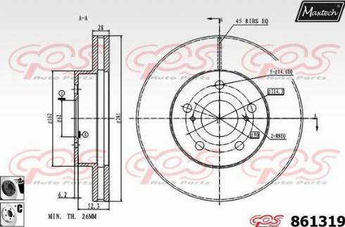 Maxtech 861319.6060 - Тормозной диск autodnr.net