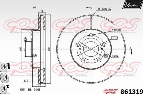 Maxtech 861319.6880 - Тормозной диск autodnr.net