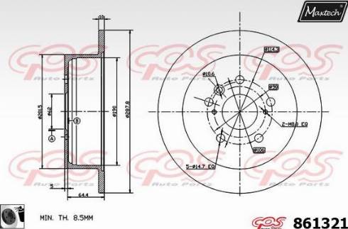 Maxtech 861321.0060 - Тормозной диск autodnr.net