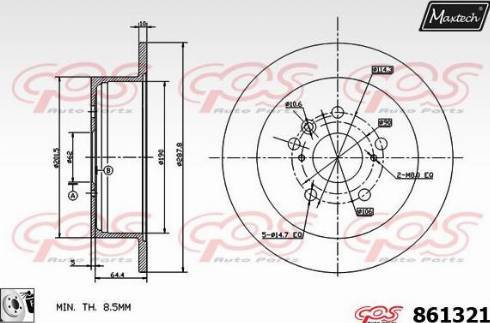 Maxtech 861321.0080 - Тормозной диск autodnr.net