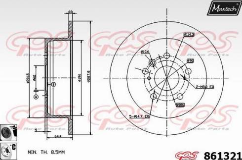 Maxtech 861321.6060 - Тормозной диск autodnr.net