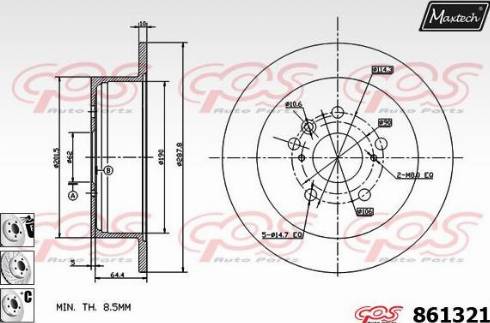 Maxtech 861321.6880 - Тормозной диск autodnr.net