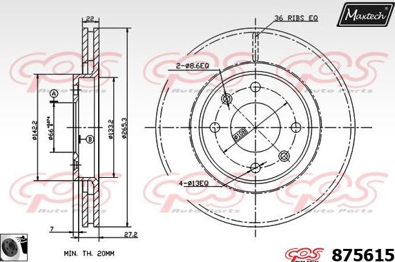 Maxtech 861321 - Тормозной диск autodnr.net