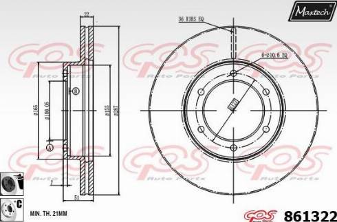 Maxtech 861322.6060 - Гальмівний диск autocars.com.ua