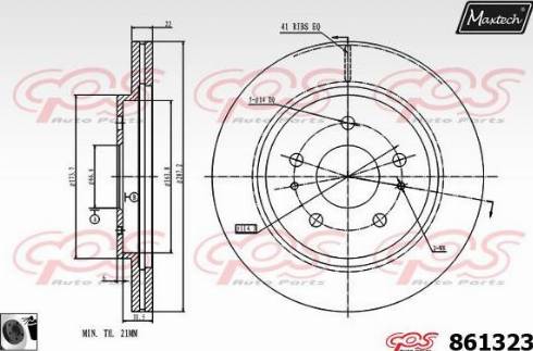 Maxtech 861323.0060 - Гальмівний диск autocars.com.ua