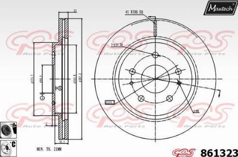 Maxtech 861323.6060 - Гальмівний диск autocars.com.ua