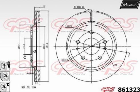 Maxtech 861323.6880 - Гальмівний диск autocars.com.ua