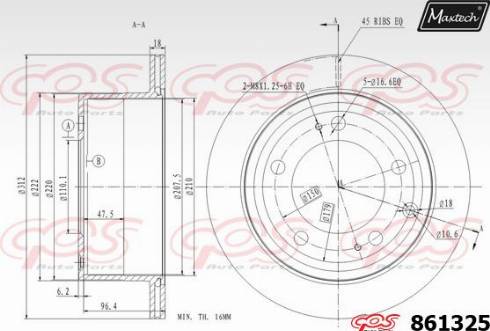 Maxtech 861325.0000 - Тормозной диск autodnr.net