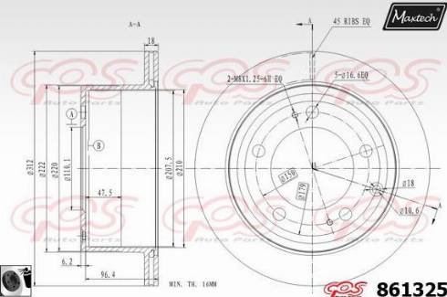 Maxtech 861325.0060 - Тормозной диск autodnr.net