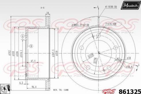 Maxtech 861325.0080 - Тормозной диск autodnr.net