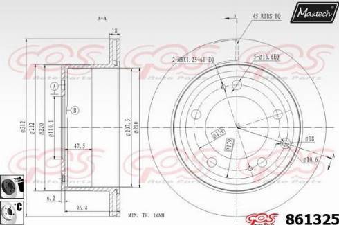 Maxtech 861325.6060 - Тормозной диск autodnr.net