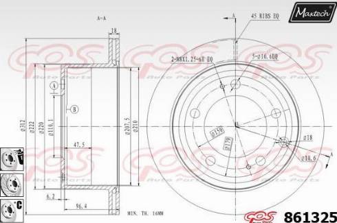 Maxtech 861325.6880 - Тормозной диск autodnr.net