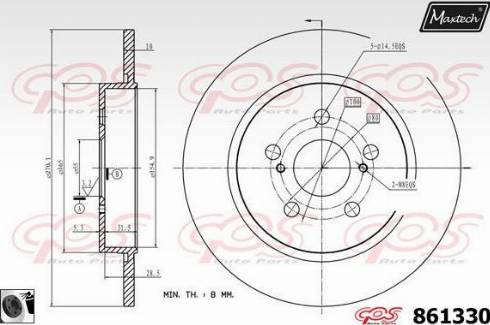 Maxtech 861330.0060 - Гальмівний диск autocars.com.ua