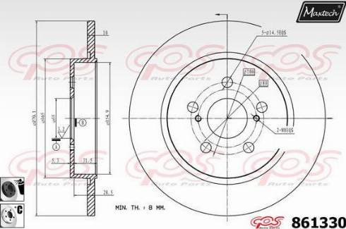 Maxtech 861330.6060 - Гальмівний диск autocars.com.ua