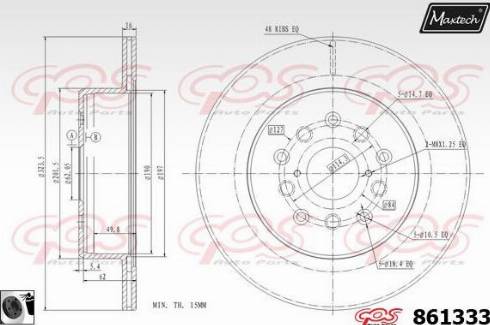 Maxtech 861333.0060 - Гальмівний диск autocars.com.ua