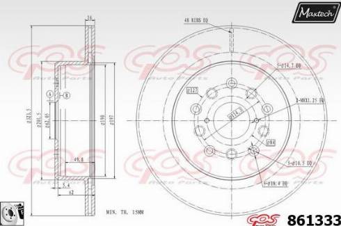 Maxtech 861333.0080 - Гальмівний диск autocars.com.ua