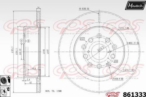 Maxtech 861333.6060 - Гальмівний диск autocars.com.ua