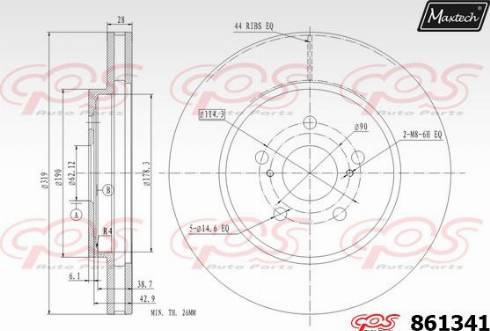 Maxtech 861341.0000 - Гальмівний диск autocars.com.ua