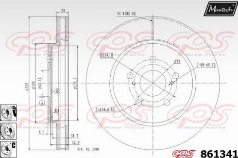 Maxtech 861341.6980 - Гальмівний диск autocars.com.ua