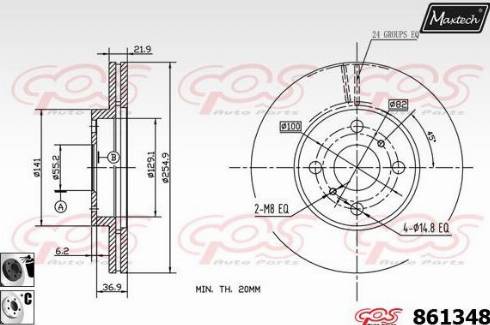 Maxtech 861348.6060 - Гальмівний диск autocars.com.ua