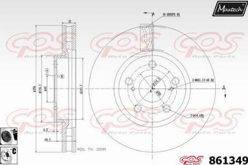 Maxtech 861349.6060 - Гальмівний диск autocars.com.ua