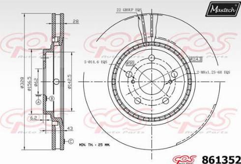 Maxtech 861352.0000 - Гальмівний диск autocars.com.ua