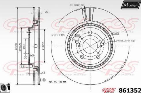 Maxtech 861352.0060 - Гальмівний диск autocars.com.ua