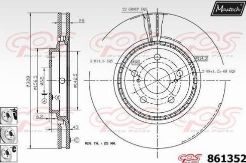 Maxtech 861352.6980 - Гальмівний диск autocars.com.ua