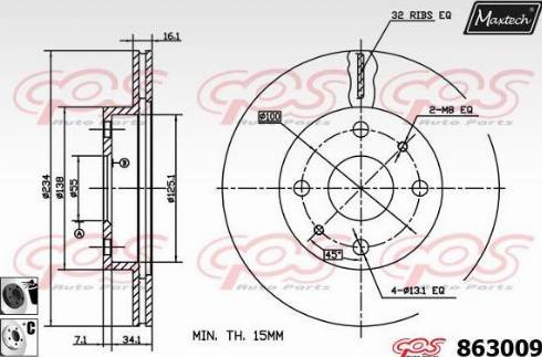 Maxtech 863009.6060 - Гальмівний диск autocars.com.ua