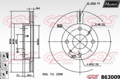 Maxtech 863009.6880 - Гальмівний диск autocars.com.ua