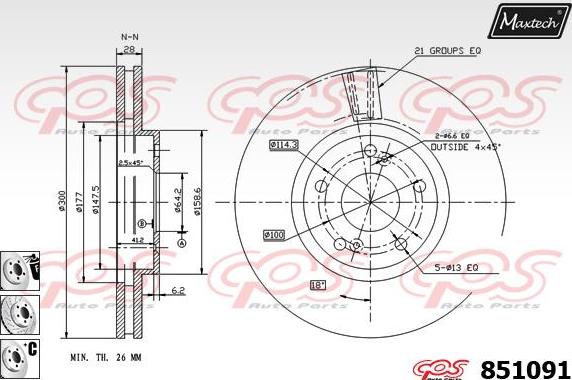 Maxtech 871524 - Тормозной диск autodnr.net