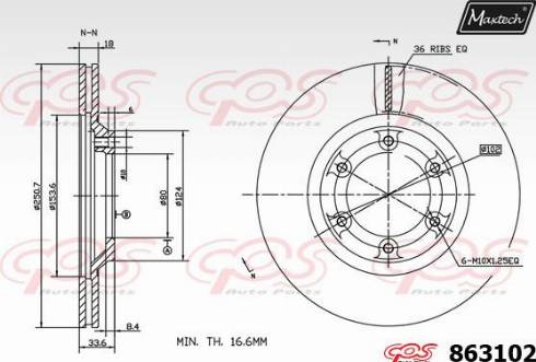 Maxtech 863102.0000 - Тормозной диск autodnr.net