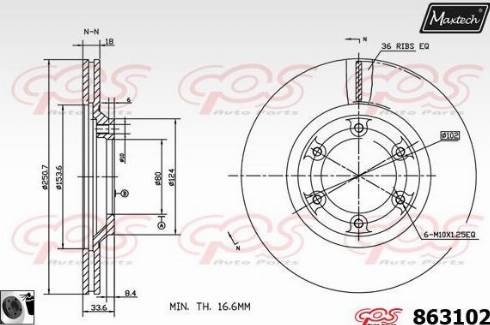 Maxtech 863102.0060 - Тормозной диск autodnr.net