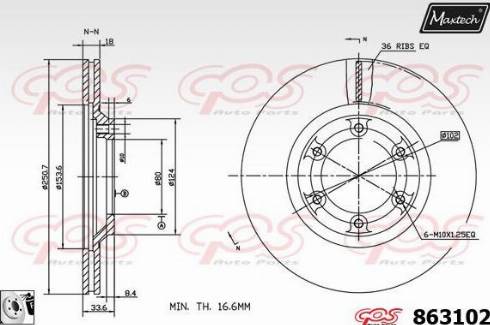 Maxtech 863102.0080 - Тормозной диск autodnr.net