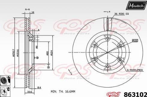 Maxtech 863102.6060 - Тормозной диск autodnr.net