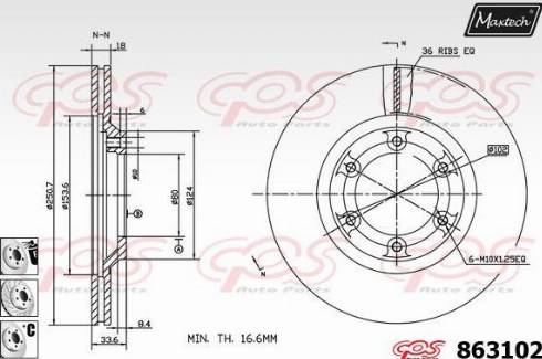 Maxtech 863102.6880 - Тормозной диск autodnr.net