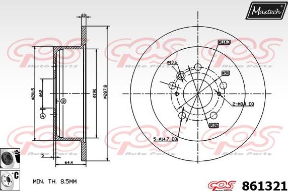 Maxtech 863113 - Тормозной диск autodnr.net