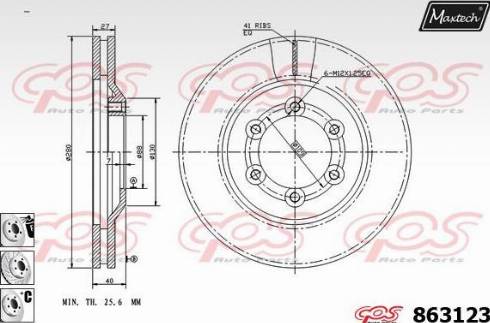 Maxtech 863123.6880 - Гальмівний диск autocars.com.ua