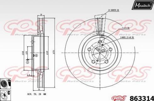 Maxtech 863314.6060 - Гальмівний диск autocars.com.ua