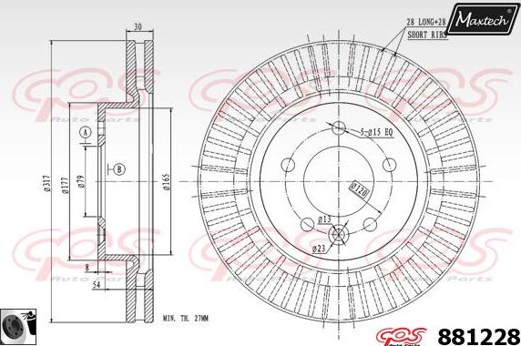 Maxtech 863315 - Гальмівний диск autocars.com.ua