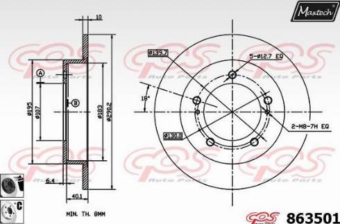 Maxtech 863501.6060 - Гальмівний диск autocars.com.ua