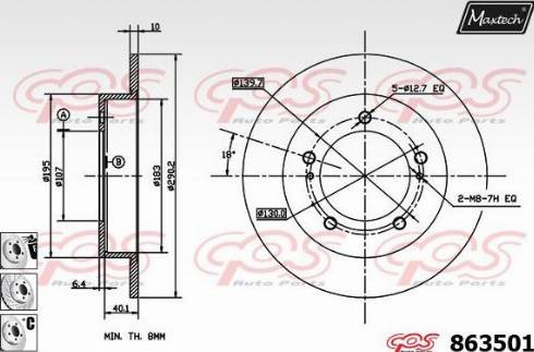 Maxtech 863501.6880 - Гальмівний диск autocars.com.ua