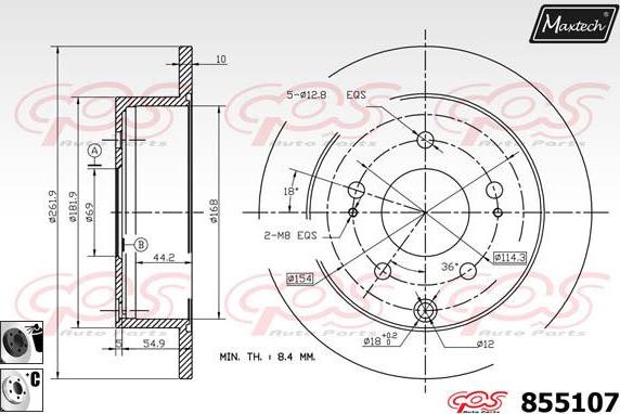 Maxtech 863502 - Гальмівний диск autocars.com.ua