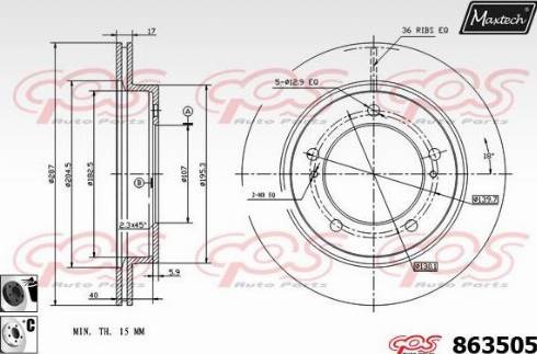 Maxtech 863505.6060 - Гальмівний диск autocars.com.ua