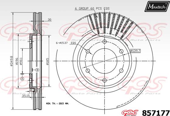 Maxtech 863513 - Гальмівний диск autocars.com.ua