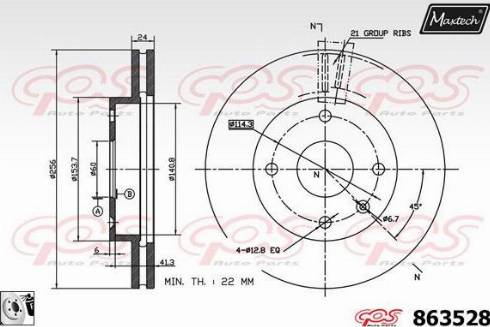 Maxtech 863528.0080 - Гальмівний диск autocars.com.ua