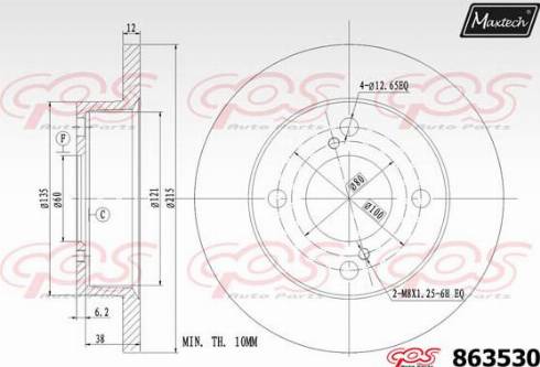 Maxtech 863530.0000 - Гальмівний диск autocars.com.ua